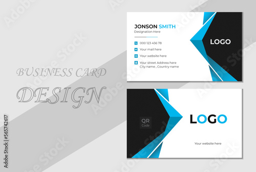 Blue Stylish Business Card. Creative and Clean Business Card Template. Creative Business Card Template. Minimalist Business Card Template. 