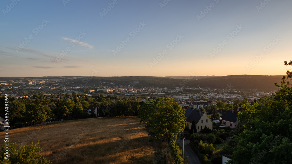 Luftbild der Stadt Gera, Thüringen | Ausblick vom Ferberturm