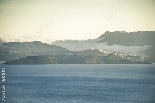 landscape with mountains and lake © JuanSebastin
