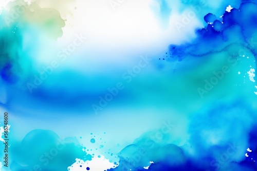 blue watercolor paint background design, watercolor vibrant distressed grunge alcohol ink texture. Fluid ink. art for design, Generative Ai