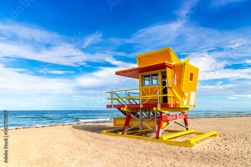 Lifeguard tower in Miami Beach photo