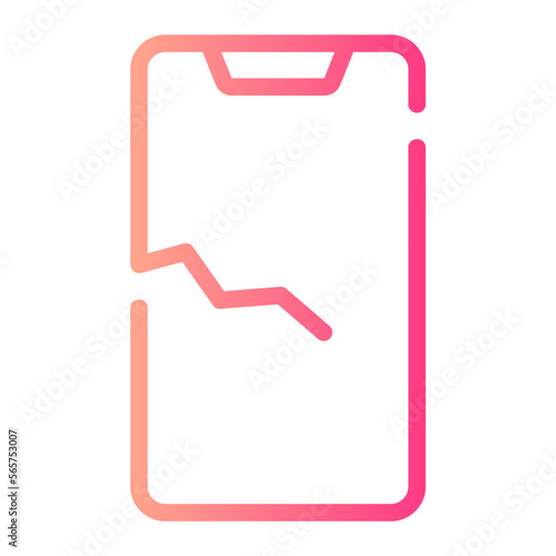 broken phone gradient icon