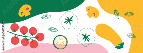 Abstract appetizing Vegetables collection. Hand-drawn modern illustrations with Vegetables. Creative illustration for poster, web, landing, page, cover, ad, greeting, card, promotion. Eps 10