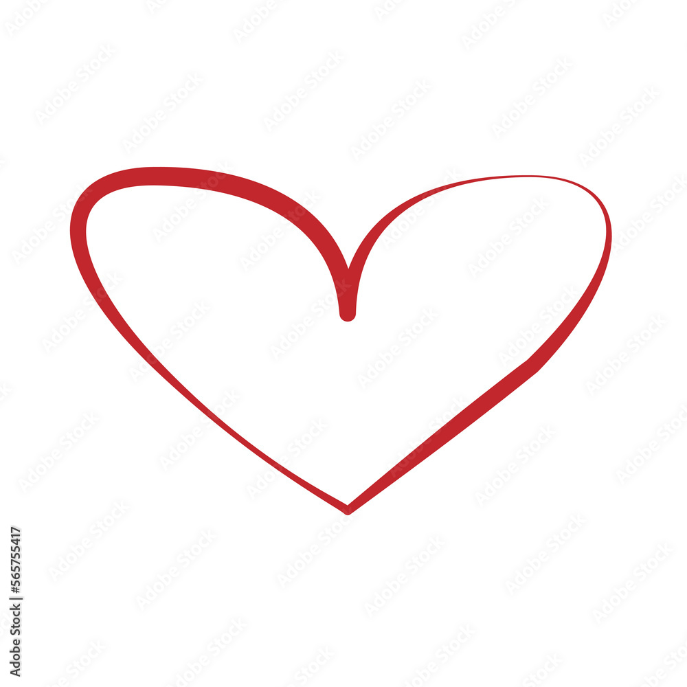 Heart icon. Decorative design element for Valentine's Day. Symbol of love on white background Vector