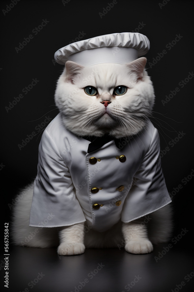 Cute cat in chef costume Generative AI Cute cat in chef costume Generative AI