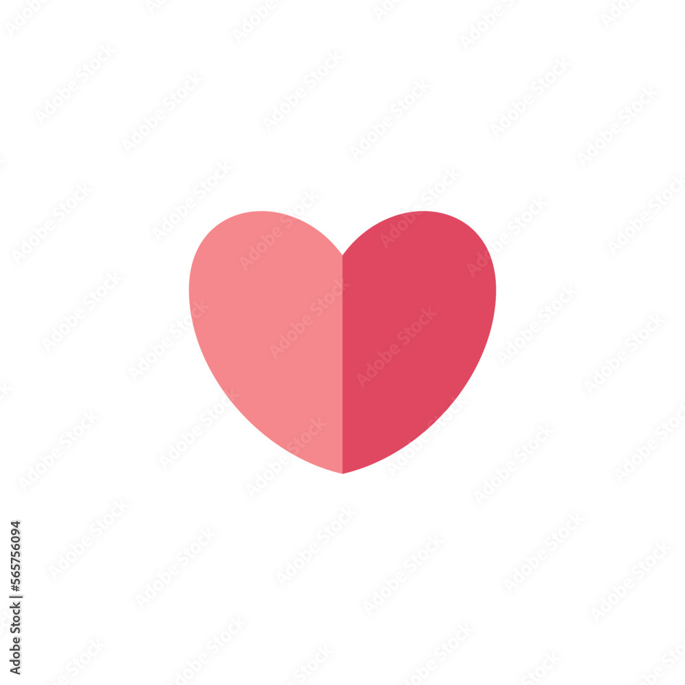 Cute pink heart flat style vector icon Cute pink heart flat style vector icon