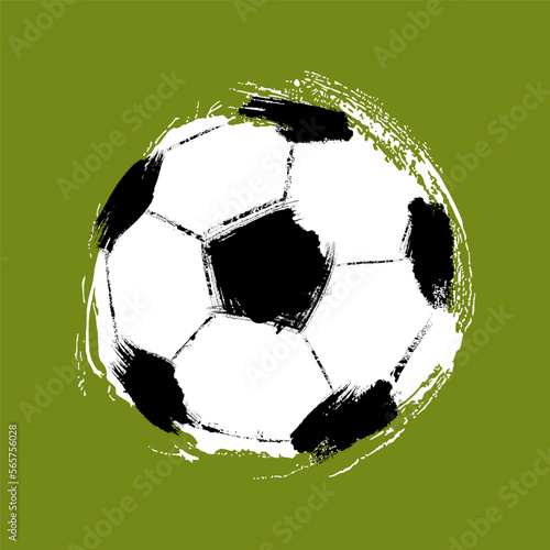 Football ball brush drawn vector illustration. Soccer ball illustration.