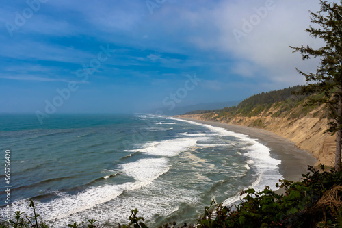 beautiful and inviting sandy Beach of Trinidad Head, landmark of Humboldt County,California, USA photo