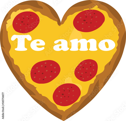 letra teamo en corazon de Pizza   photo