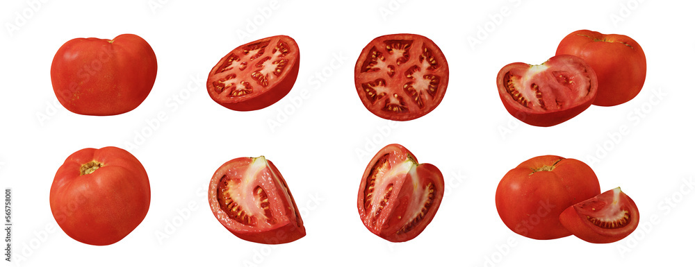 Fruit and healthy food concept. Tomatoes isolated on transparent background. 3d rendering illustration. PNG format Fruit and healthy food concept. Tomatoes isolated on transparent background. 3d rendering illustration. PNG format