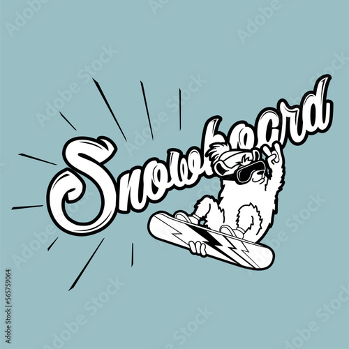 bear on a snowboard
