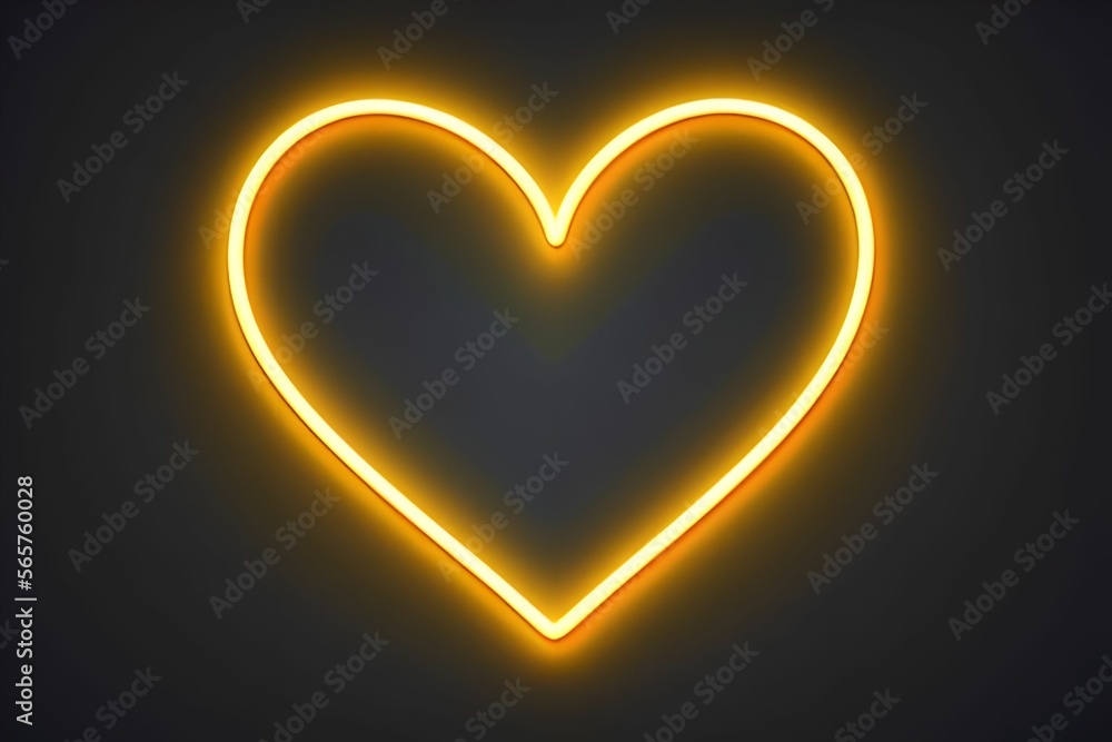 Soft Yellow Neon Light on a Dark Background, made with generative ai Soft Yellow Neon Light on a Dark Background, made with generative ai