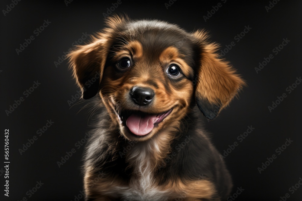 Happy dog smiling , cute puppy, happy pet, vet day, Generative AI Happy dog smiling , cute puppy, happy pet, vet day, Generative AI