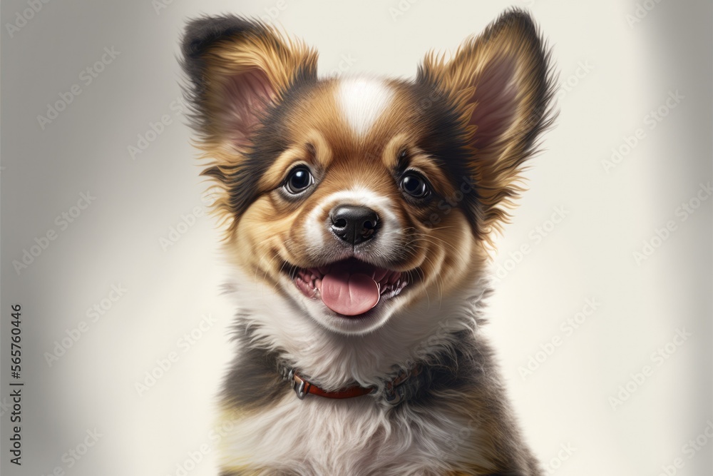 Happy dog smiling , cute puppy, happy pet, vet day, isolated white background, Generative AI Happy dog smiling , cute puppy, happy pet, vet day, isolated white background, Generative AI
