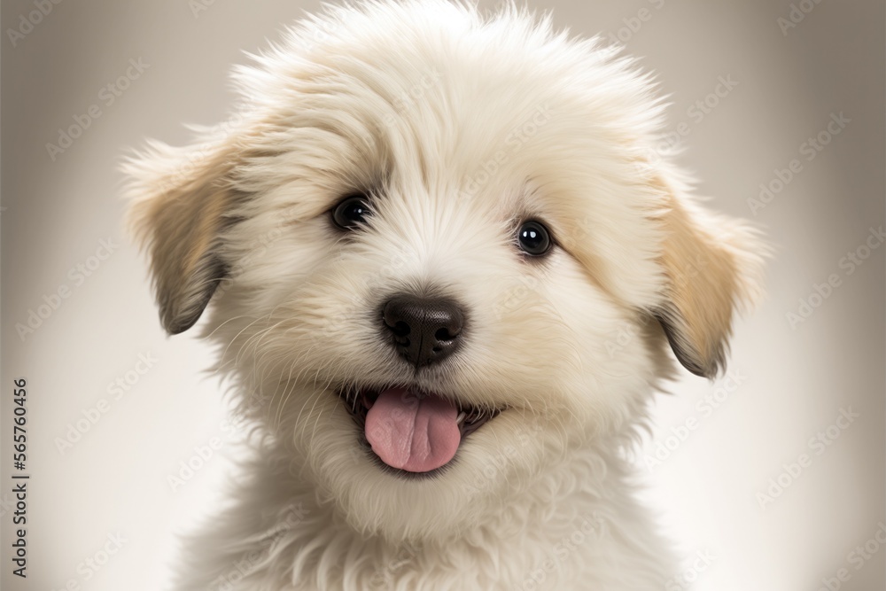 Happy dog smiling , cute puppy, happy pet, vet day, isolated white background, Generative AI