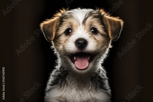 Happy dog smiling , cute puppy, happy pet, vet day, Generative AI