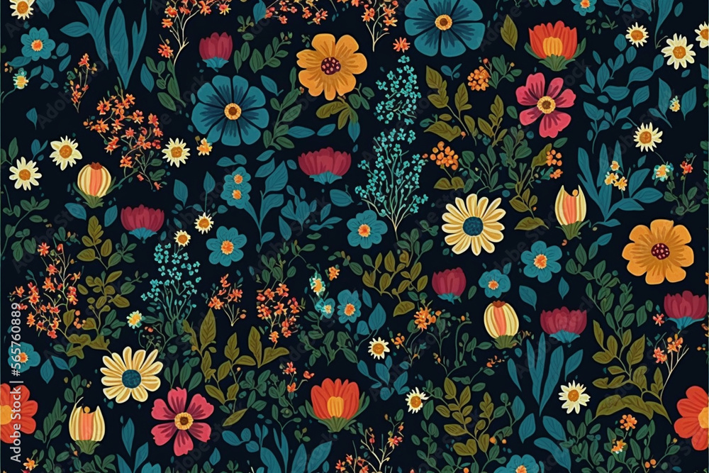 ditsy floral pattern made by generative ai ditsy floral pattern made by generative ai