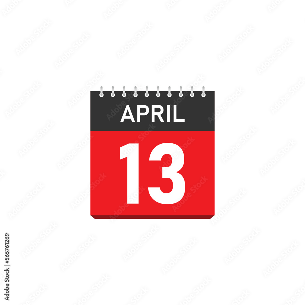 April 13 Concept Design. Vector Illustration. April 13 Concept Design. Vector Illustration.
