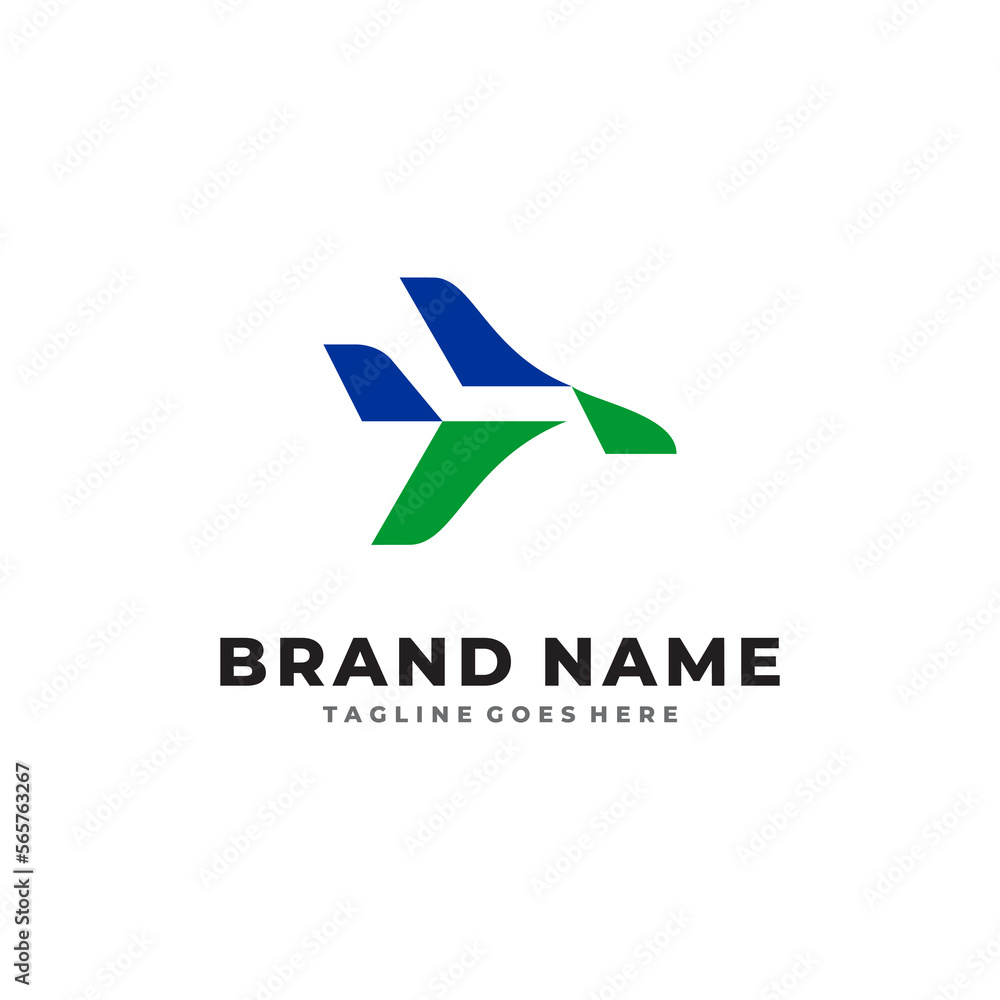 Airplane logo icon design vector template. Airplane logo icon design vector template.