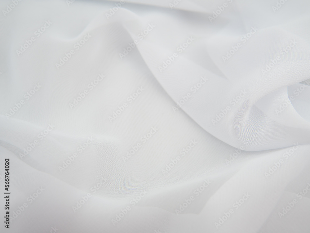 white creased fatin fabric background copy space