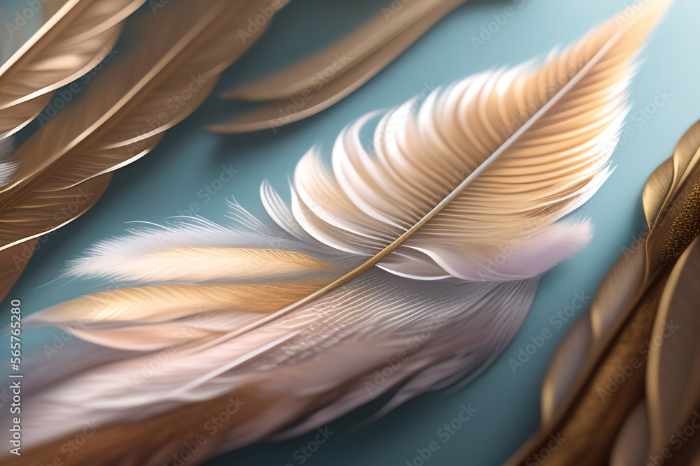 Naklejka premium Generative AI: Abstract feathers background, feather texture wallpaper