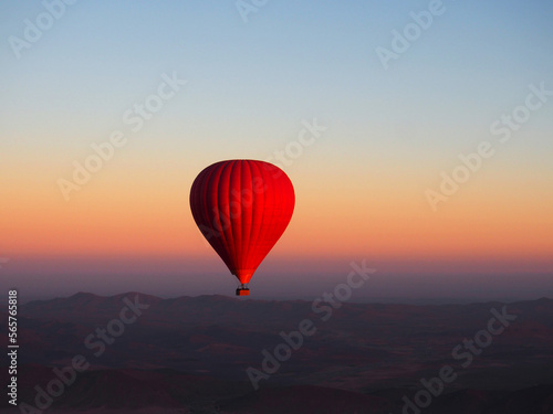 Hot Air Balloon over the Mountains