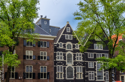 Architecture in the historical center of Amsterdam, the Netherlands