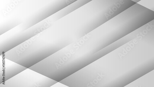 Modern business presentation banner with white geometric stripes.