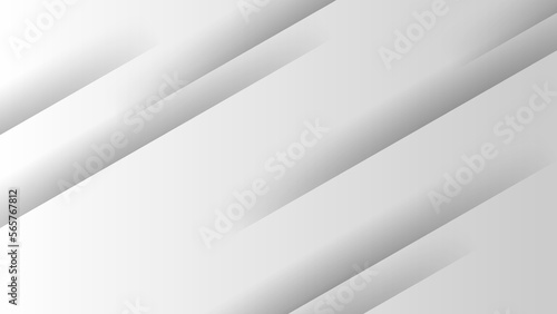 Modern business presentation banner with gray geometric stripes.