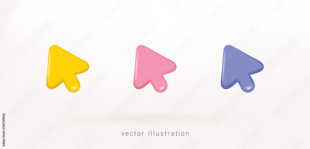 3d render arrow point icon. Realistic 3d design In plastic cartoon style. Icon isolated on blue background. Vector illustration 3d render arrow point icon. Realistic 3d design In plastic cartoon style. Icon isolated on blue background. Vector illustration