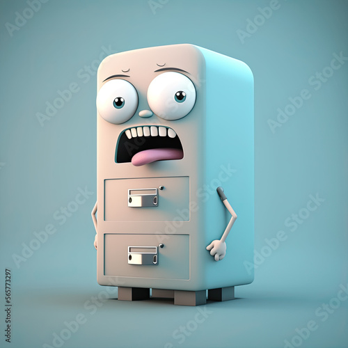 cartoon filing cabinet, Generative AI