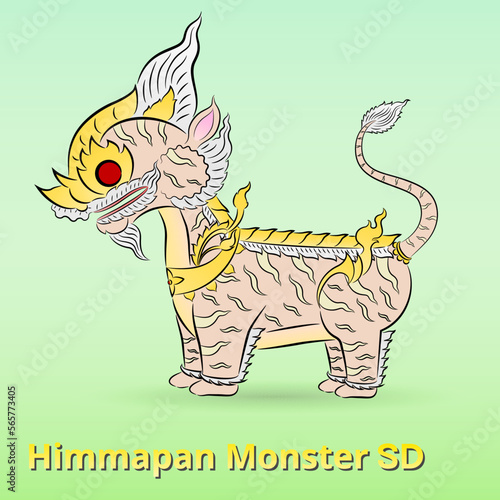 Himmapan monster cartoon SD style.
