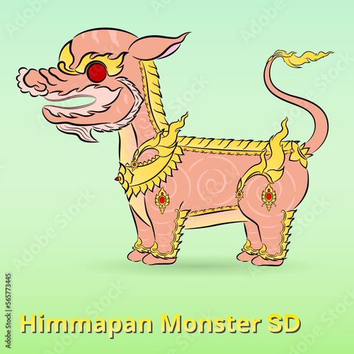 Himmapan monster cartoon SD style.