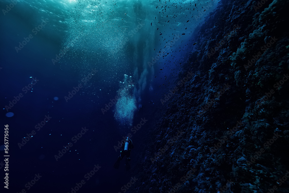diver scuba depth blue lonely diver scuba depth blue lonely