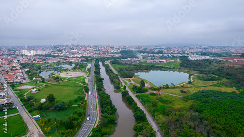 Aerial view of Parque das Águas in Sorocaba, Brazil. © Pedro