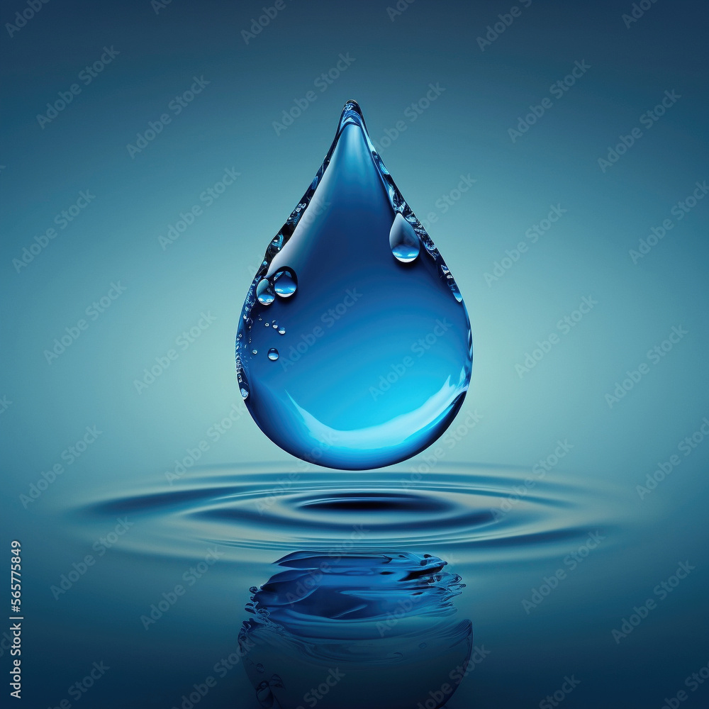 Fototapeta premium Blue Water Droplet