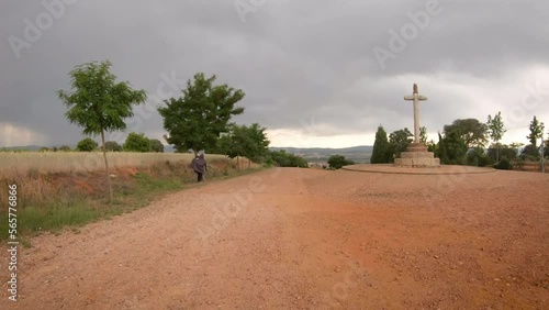 Camino Frances (French Way) - Cross of Santo Toribio next to San Justo de la Vega, province of León, Castile and Leon, Spain photo