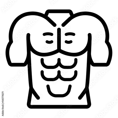 Sixpack abs muscle line icon