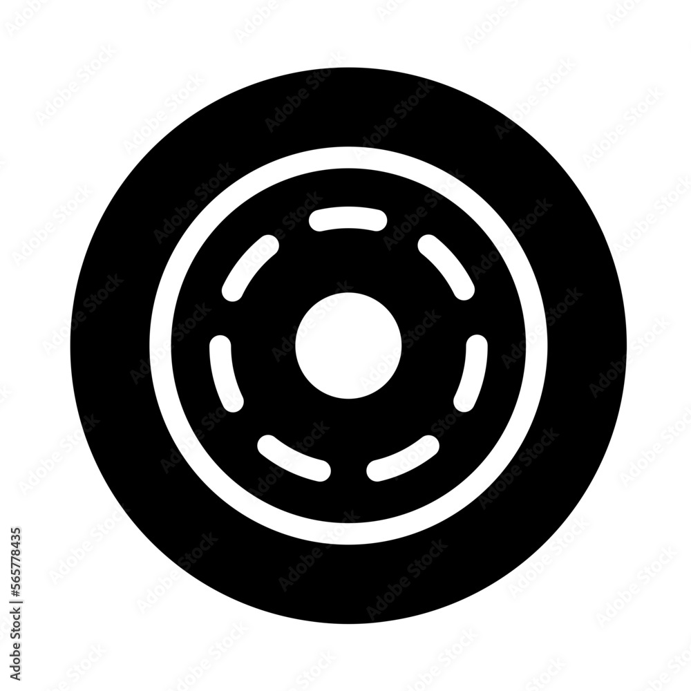 Barbel plate glyph icon Barbel plate glyph icon