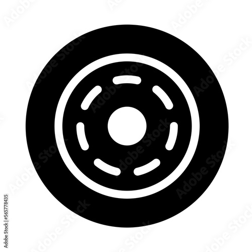 Barbel plate glyph icon