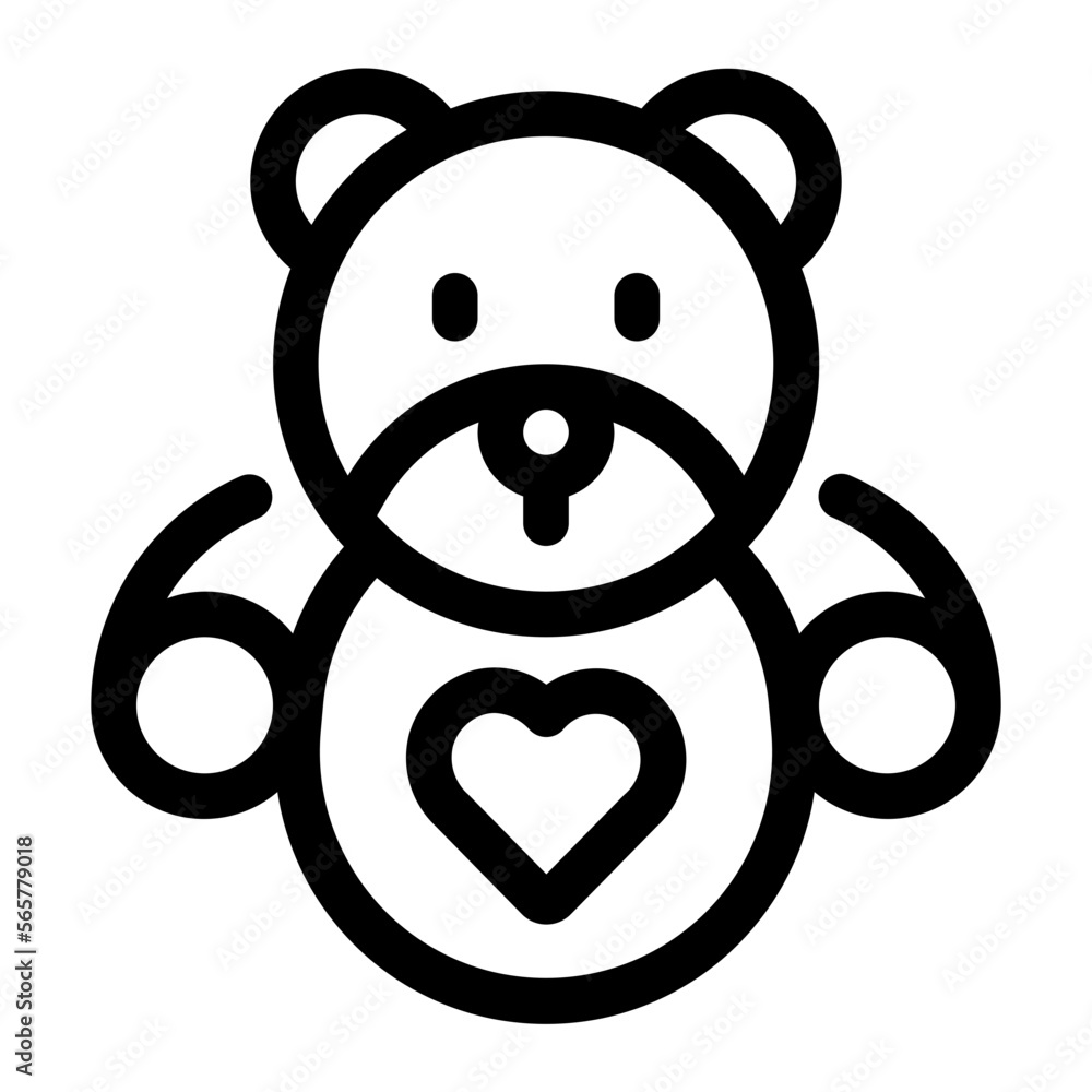 Obraz premium Teddy bear line icon