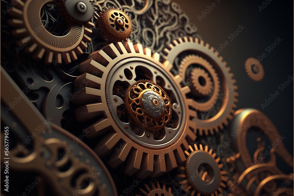 Mechanical gears mechanics. Generative Ai. Mechanical gears mechanics. Generative Ai.