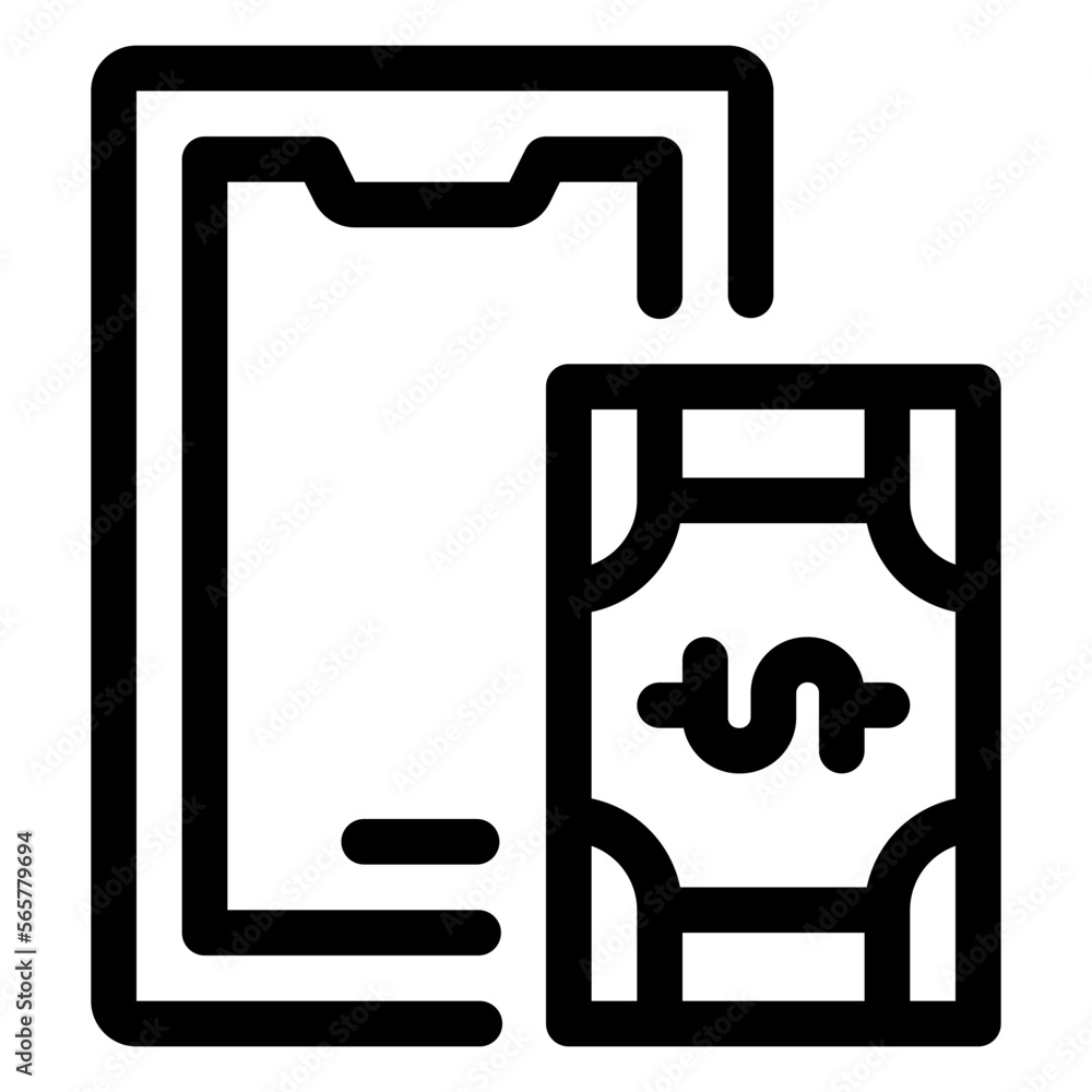 Online payment line icon Online payment line icon