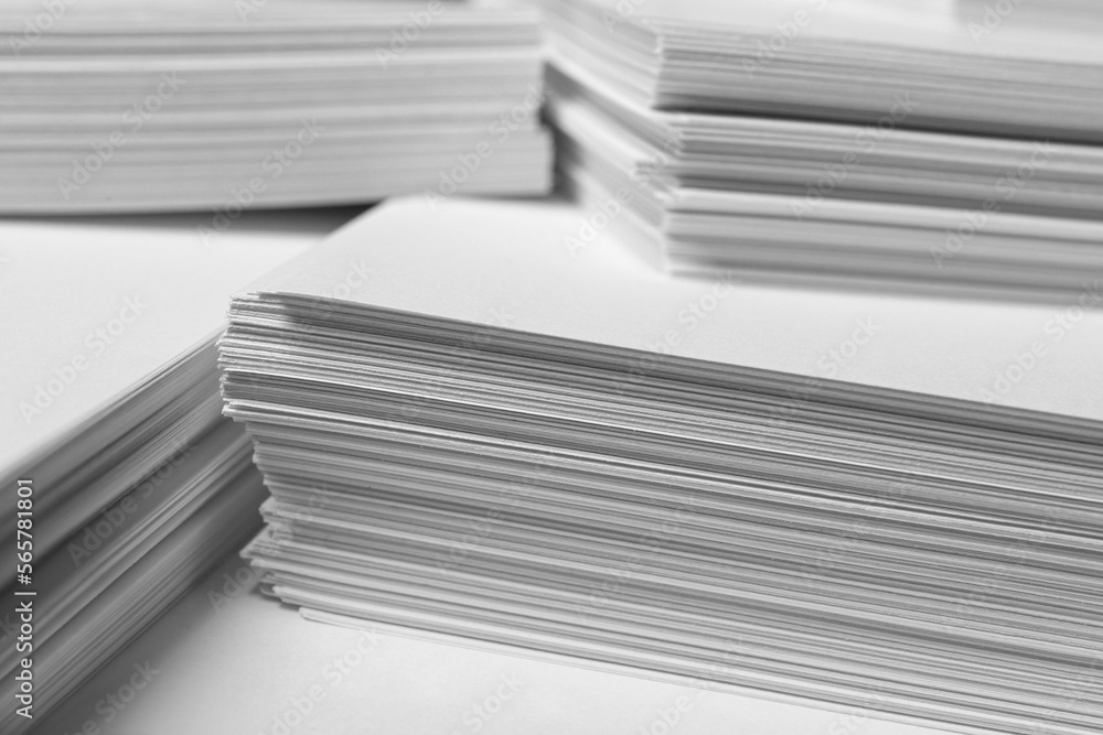 Stacks of paper sheets as background, closeup Stacks of paper sheets as background, closeup