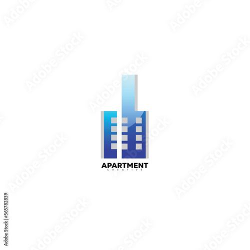 Free Download real estate design logo with apartement design gradient color - GFXLoad