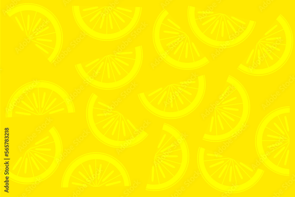 seamless pattern of cheerful abstract lemons in yellow, on a yellow background.seamless pattern of cheerful abstract lemons in yellow, on a yellow background.