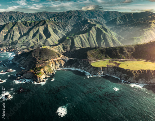 Aerial of Big Sur Coastline