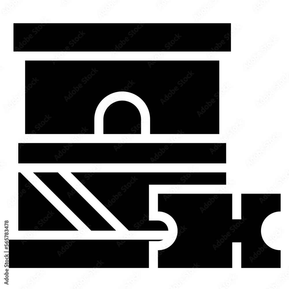 Ticket counter glyph icon Ticket counter glyph icon