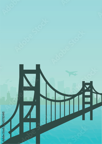 golden gate bridge with green sky