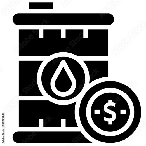 Oil price glyph icon